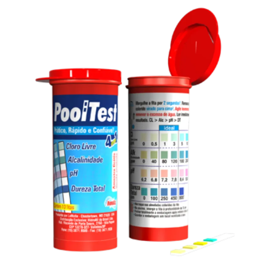 Fita Teste Pooltest 4 Em 1 Tubo 25 Fitas Hidroall