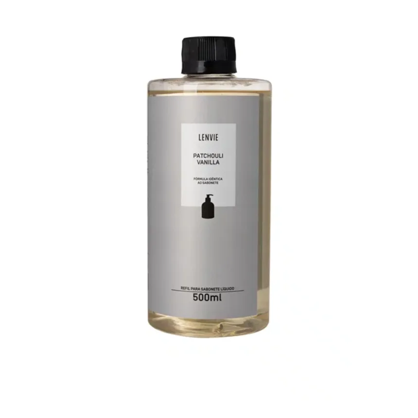 Refil sabonete líquido patchouli vanilla 500ml lenvie
