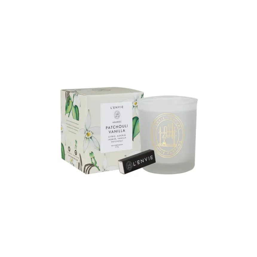 Vela perfumada patchouli vanilla 210g lenvie