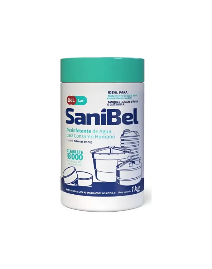 Cloro Consumo Humano 1kg - 50 Tabletes De 20g Sanibel