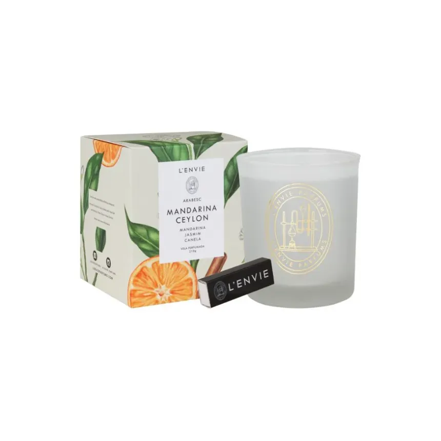 Vela perfumada mandarina ceylon 210g lenvie