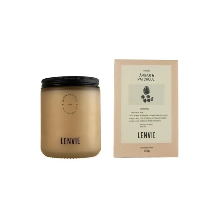Vela perfumada âmbar e patchouli 190g lenvie