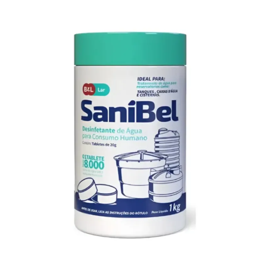 Cloro Consumo Humano 1kg - 50 Tabletes De 20g Sanibel