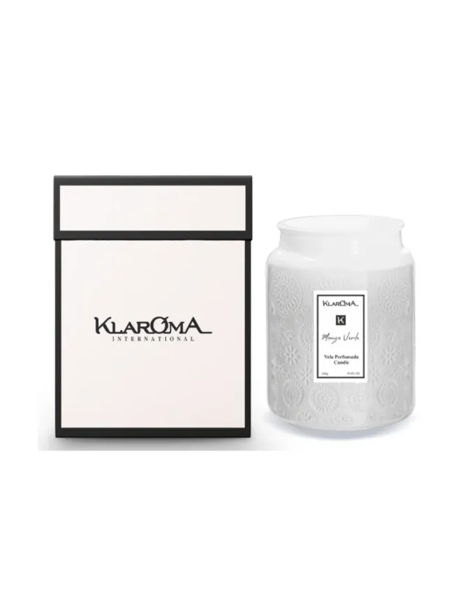 Vela manga verde copo branco 550g klaroma