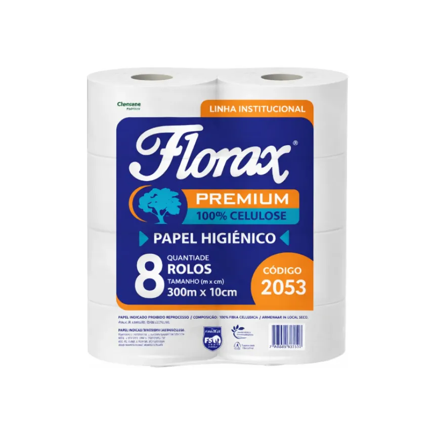 Papel Higiênico Rolão Florax Premium 8 x 300m